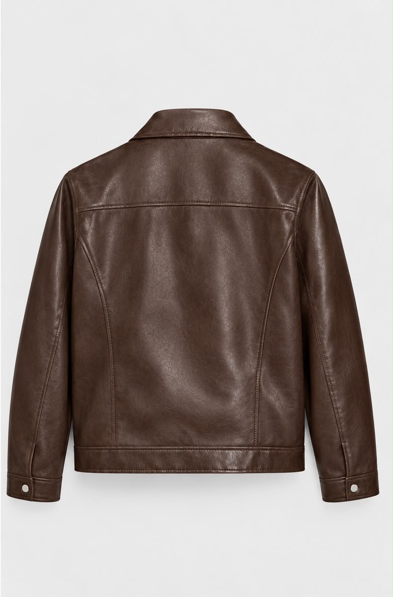 Zara Faux Leather Bomber Jacket – Dark Brown