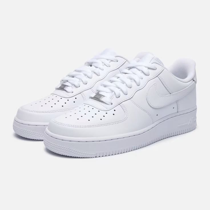 Nike Air Force 1 Low '07 Triple White - Angled Pair View